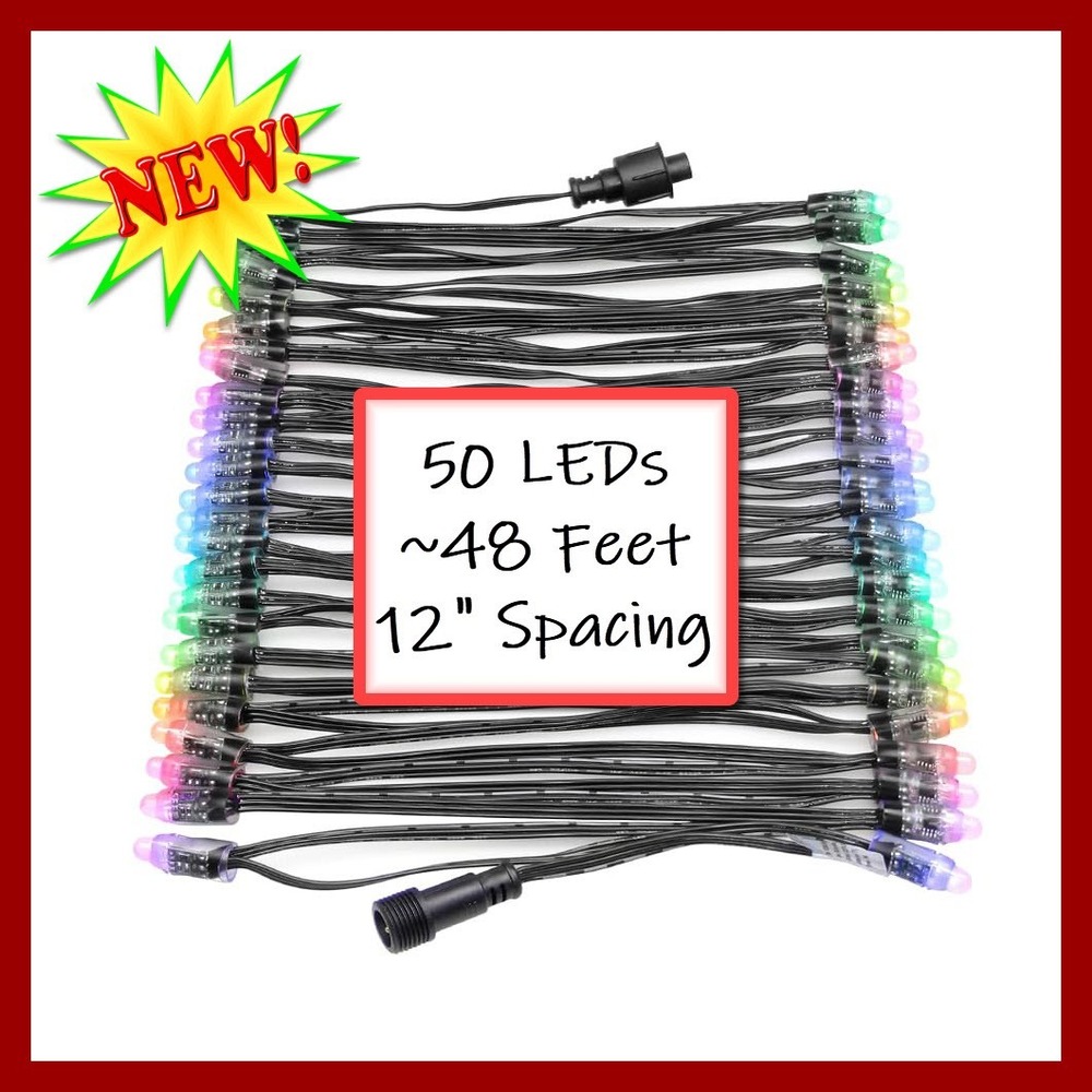 WS2811 LED Pixel Lights Individually Addressable xConnect 50‎ LEDs 48 Feet